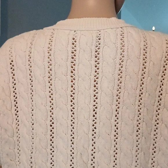 🔥🔥🔥Christie & Jill vintage cableknit V-neck cream cardigan M - Picture 7 of 14